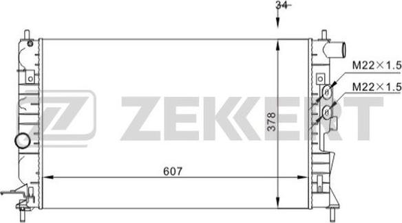 Zekkert MK-1527 - Радиатор, охлаждане на двигателя vvparts.bg