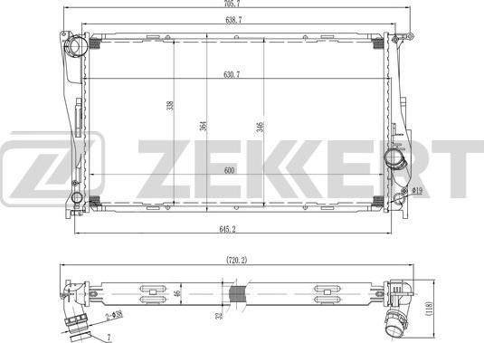 Zekkert MK-1576 - Радиатор, охлаждане на двигателя vvparts.bg