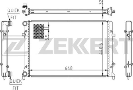 Zekkert MK-1610 - Радиатор, охлаждане на двигателя vvparts.bg