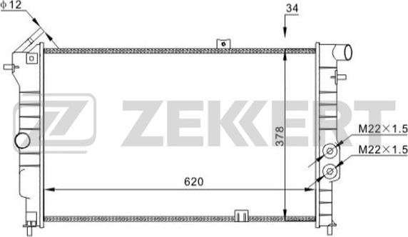 Zekkert MK-1620 - Радиатор, охлаждане на двигателя vvparts.bg