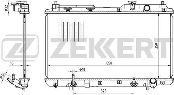 Zekkert MK-1099 - Радиатор, охлаждане на двигателя vvparts.bg