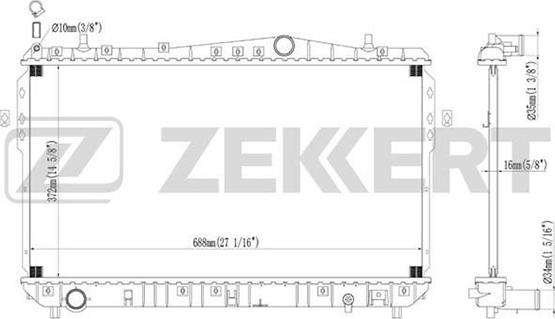 Zekkert MK-1094 - Радиатор, охлаждане на двигателя vvparts.bg