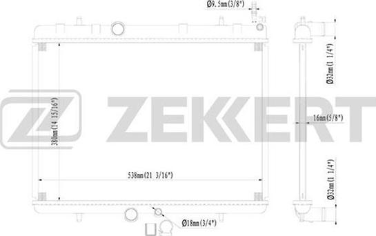 Zekkert MK-1091 - Радиатор, охлаждане на двигателя vvparts.bg