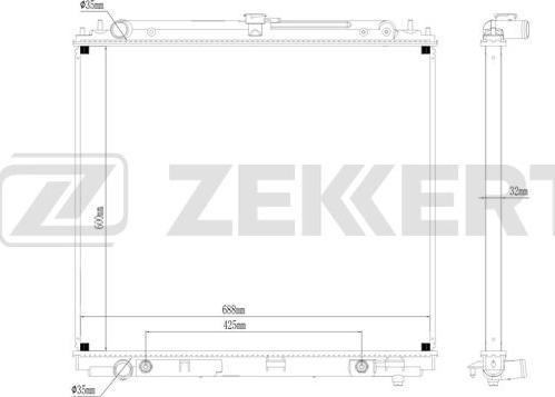 Zekkert MK-1098 - Радиатор, охлаждане на двигателя vvparts.bg