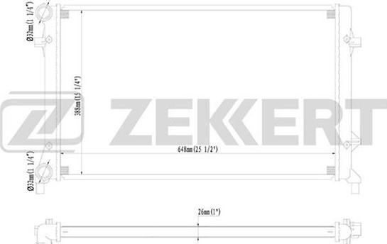 Zekkert MK-1093 - Радиатор, охлаждане на двигателя vvparts.bg