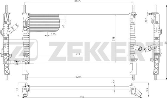 Zekkert MK-1040 - Радиатор, охлаждане на двигателя vvparts.bg