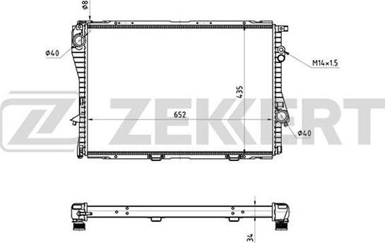 Zekkert MK-1048 - Радиатор, охлаждане на двигателя vvparts.bg