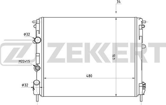 Zekkert MK-1042 - Радиатор, охлаждане на двигателя vvparts.bg