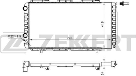 Zekkert MK-1047 - Радиатор, охлаждане на двигателя vvparts.bg