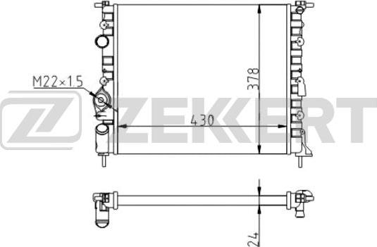 Zekkert MK-1058 - Радиатор, охлаждане на двигателя vvparts.bg