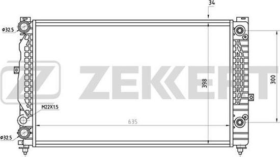 Zekkert MK-1064 - Радиатор, охлаждане на двигателя vvparts.bg