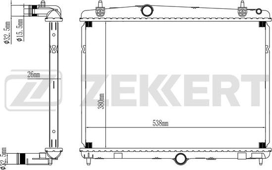 Zekkert MK-1060 - Радиатор, охлаждане на двигателя vvparts.bg