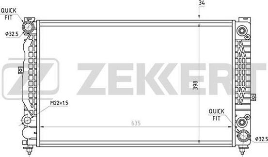 Zekkert MK-1067 - Радиатор, охлаждане на двигателя vvparts.bg