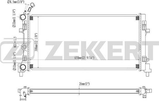 Zekkert MK-1009 - Радиатор, охлаждане на двигателя vvparts.bg