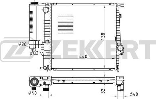 Zekkert MK-1000 - Радиатор, охлаждане на двигателя vvparts.bg