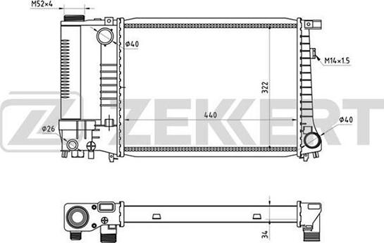 Zekkert MK-1001 - Радиатор, охлаждане на двигателя vvparts.bg