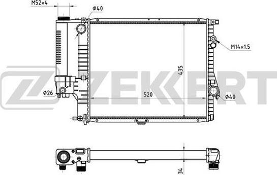 Zekkert MK-1003 - Радиатор, охлаждане на двигателя vvparts.bg