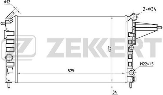 Zekkert MK-1014 - Радиатор, охлаждане на двигателя vvparts.bg