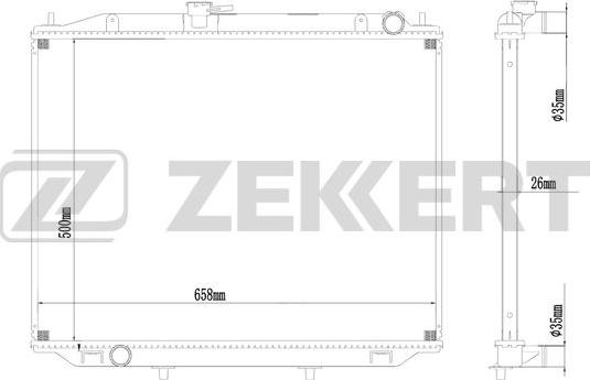 Zekkert MK-1016 - Радиатор, охлаждане на двигателя vvparts.bg