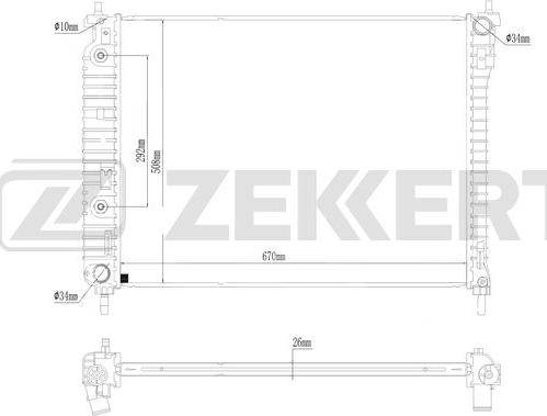 Zekkert MK-1085 - Радиатор, охлаждане на двигателя vvparts.bg