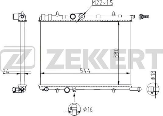 Zekkert MK-1086 - Радиатор, охлаждане на двигателя vvparts.bg