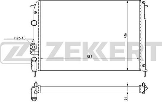 Zekkert MK-1082 - Радиатор, охлаждане на двигателя vvparts.bg