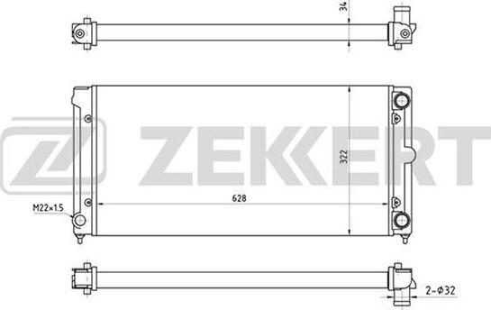 Zekkert MK-1034 - Радиатор, охлаждане на двигателя vvparts.bg