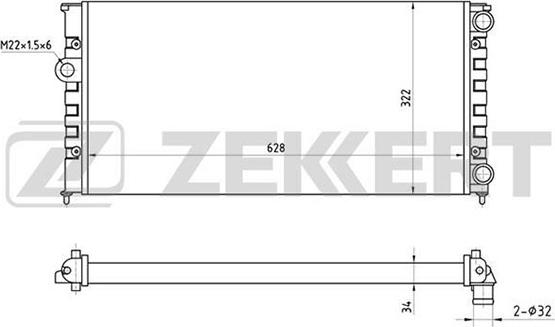 Zekkert MK-1036 - Радиатор, охлаждане на двигателя vvparts.bg