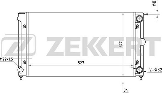 Zekkert MK-1030 - Радиатор, охлаждане на двигателя vvparts.bg