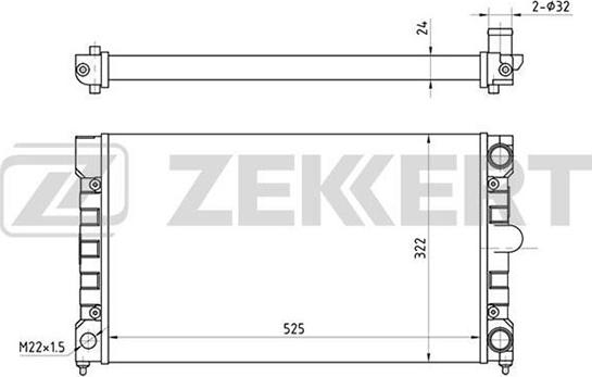 Zekkert MK-1033 - Радиатор, охлаждане на двигателя vvparts.bg