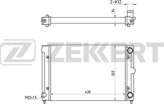 Zekkert MK-1032 - Радиатор, охлаждане на двигателя vvparts.bg