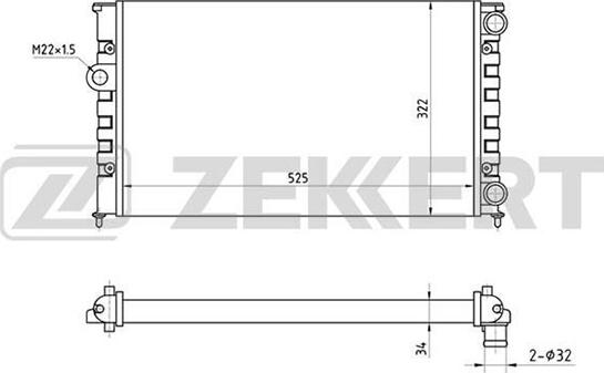 Zekkert MK-1037 - Радиатор, охлаждане на двигателя vvparts.bg