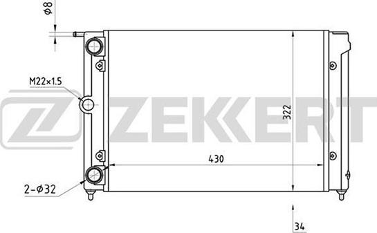 Zekkert MK-1028 - Радиатор, охлаждане на двигателя vvparts.bg