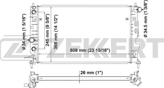 Zekkert MK-1075 - Радиатор, охлаждане на двигателя vvparts.bg