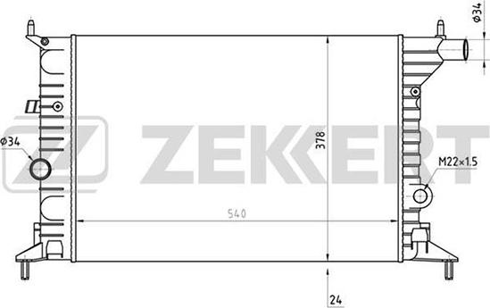 Zekkert MK-1076 - Радиатор, охлаждане на двигателя vvparts.bg