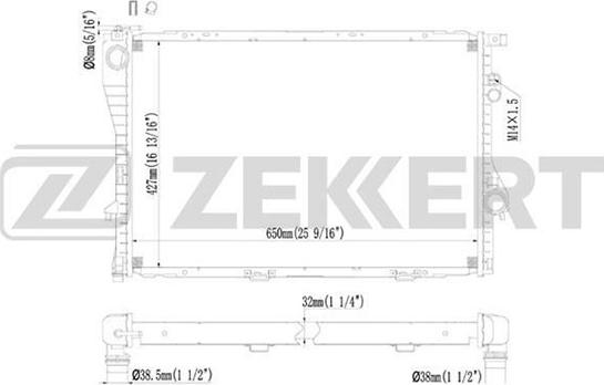 Zekkert MK-1071 - Радиатор, охлаждане на двигателя vvparts.bg