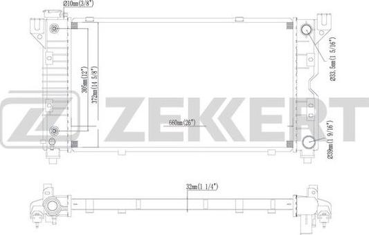 Zekkert MK-1078 - Радиатор, охлаждане на двигателя vvparts.bg