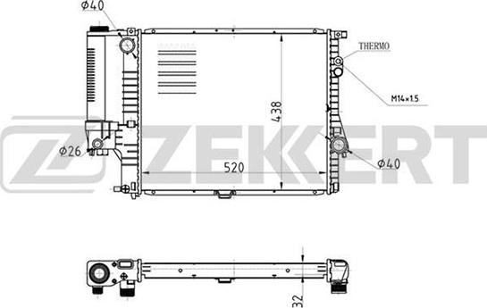 Zekkert MK-1072 - Радиатор, охлаждане на двигателя vvparts.bg