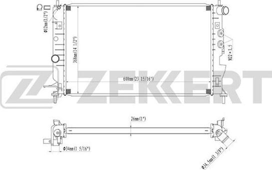 Zekkert MK-1077 - Радиатор, охлаждане на двигателя vvparts.bg