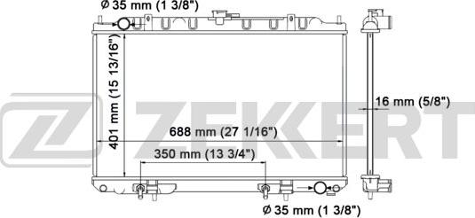 Zekkert MK-1147 - Радиатор, охлаждане на двигателя vvparts.bg