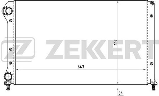 Zekkert MK-1159 - Радиатор, охлаждане на двигателя vvparts.bg