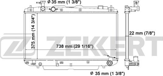 Zekkert MK-1151 - Радиатор, охлаждане на двигателя vvparts.bg