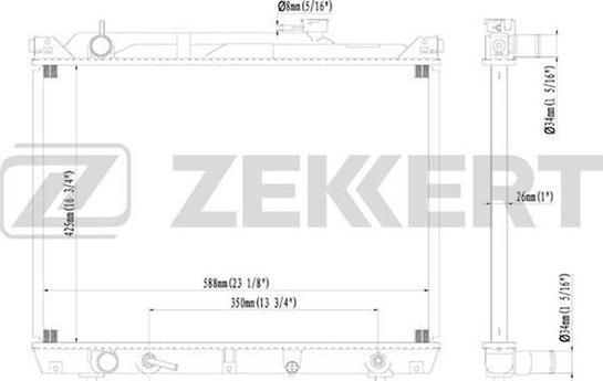 Zekkert MK-1169 - Радиатор, охлаждане на двигателя vvparts.bg