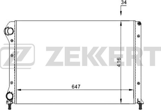 Zekkert MK-1160 - Радиатор, охлаждане на двигателя vvparts.bg