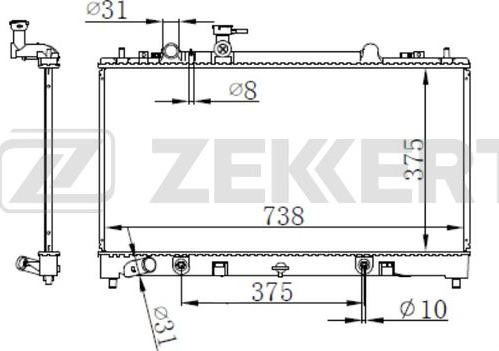 Zekkert MK-1106 - Радиатор, охлаждане на двигателя vvparts.bg