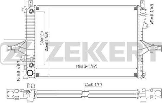 Zekkert MK-1100 - Радиатор, охлаждане на двигателя vvparts.bg