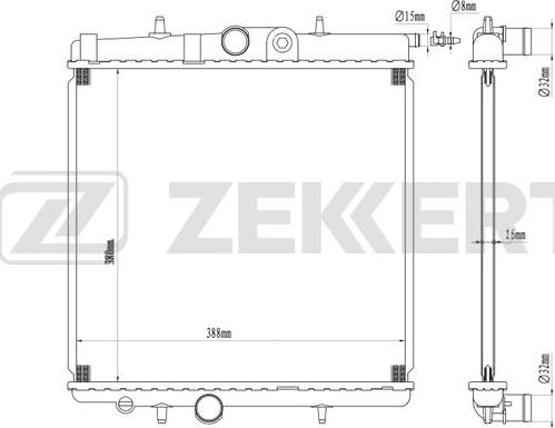 Zekkert MK-1102 - Радиатор, охлаждане на двигателя vvparts.bg