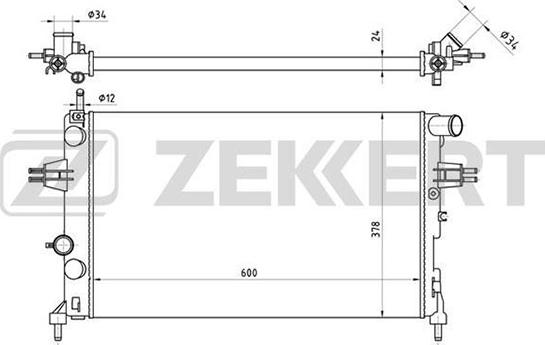 Zekkert MK-1114 - Радиатор, охлаждане на двигателя vvparts.bg