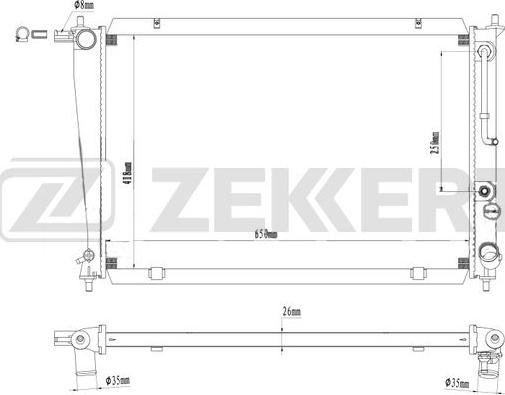 Zekkert MK-1110 - Радиатор, охлаждане на двигателя vvparts.bg