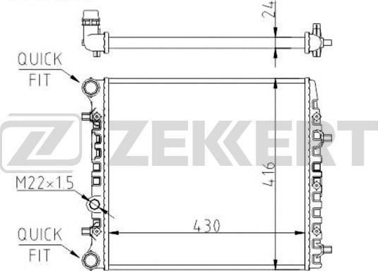 Zekkert MK-1139 - Радиатор, охлаждане на двигателя vvparts.bg